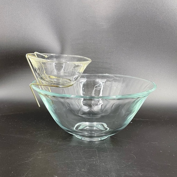 New ~ Vintage Indiana Glass 3 Pieces Chip “N” Dip Set In Original Box - Picture 1 of 8